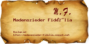 Madenszieder Fidélia névjegykártya